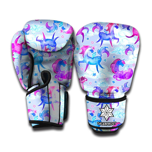 Unicorn Paradise Pattern Print Boxing Gloves