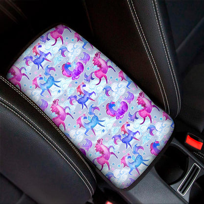 Unicorn Paradise Pattern Print Car Center Console Cover