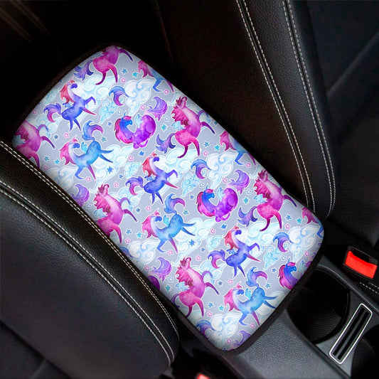 Unicorn Paradise Pattern Print Car Center Console Cover