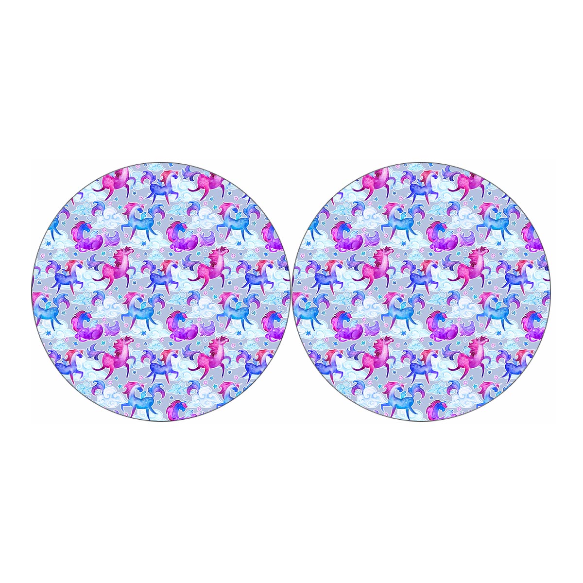 Unicorn Paradise Pattern Print Car Coasters