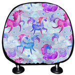 Unicorn Paradise Pattern Print Car Headrest Covers