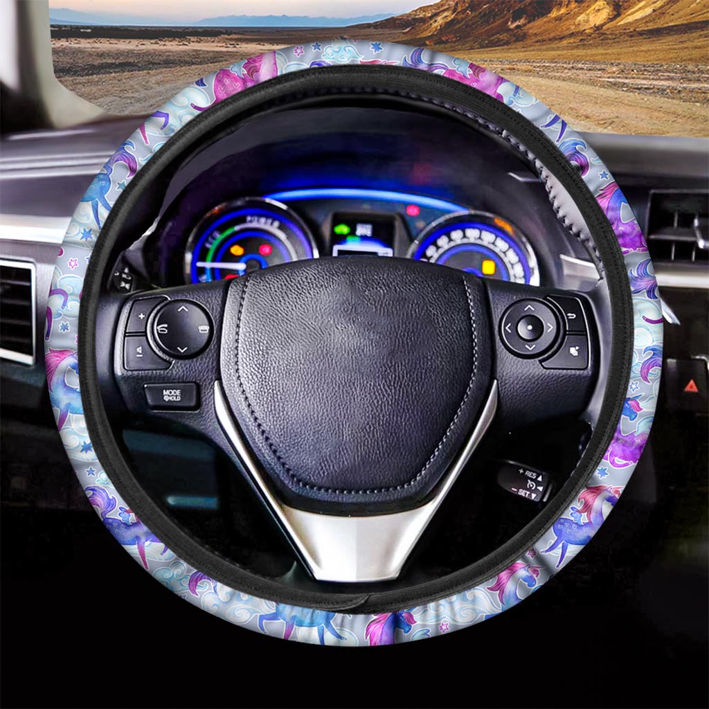 Unicorn Paradise Pattern Print Car Steering Wheel Cover
