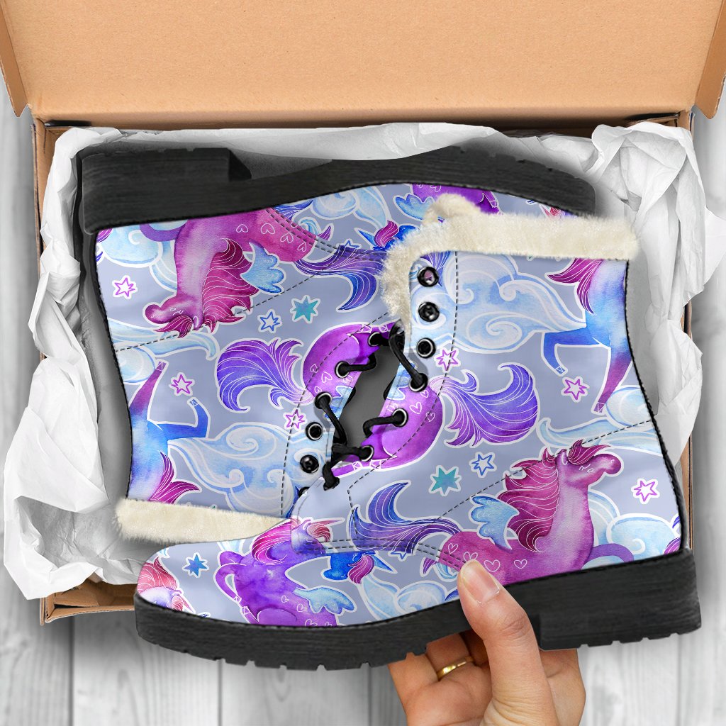 Unicorn Paradise Pattern Print Comfy Boots GearFrost