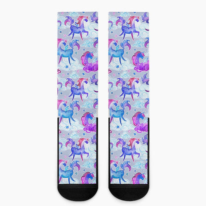 Unicorn Paradise Pattern Print Crew Socks