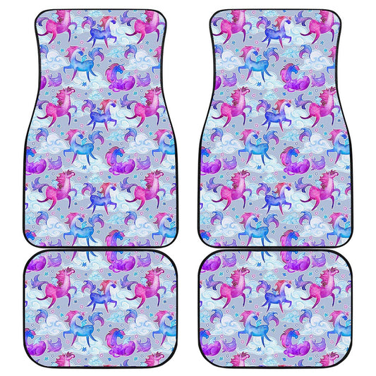 Unicorn Paradise Pattern Print Front and Back Car Floor Mats