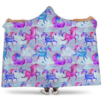 Unicorn Paradise Pattern Print Hooded Blanket