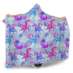 Unicorn Paradise Pattern Print Hooded Blanket