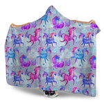 Unicorn Paradise Pattern Print Hooded Blanket