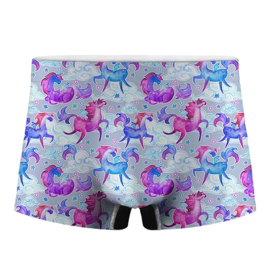 Unicorn Paradise Pattern Print Men's Boxer Briefs