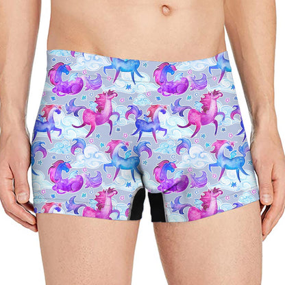 Unicorn Paradise Pattern Print Men's Boxer Briefs