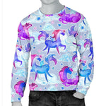 Unicorn Paradise Pattern Print Men's Crewneck Sweatshirt GearFrost