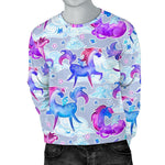 Unicorn Paradise Pattern Print Men's Crewneck Sweatshirt GearFrost
