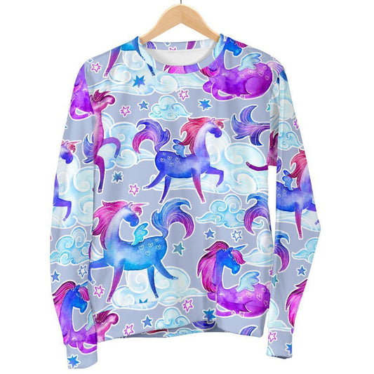 Unicorn Paradise Pattern Print Men's Crewneck Sweatshirt GearFrost