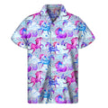 Unicorn Paradise Pattern Print Men's Short Sleeve Shirt