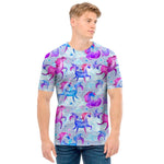 Unicorn Paradise Pattern Print Men's T-Shirt