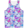 Unicorn Paradise Pattern Print Men's Tank Top