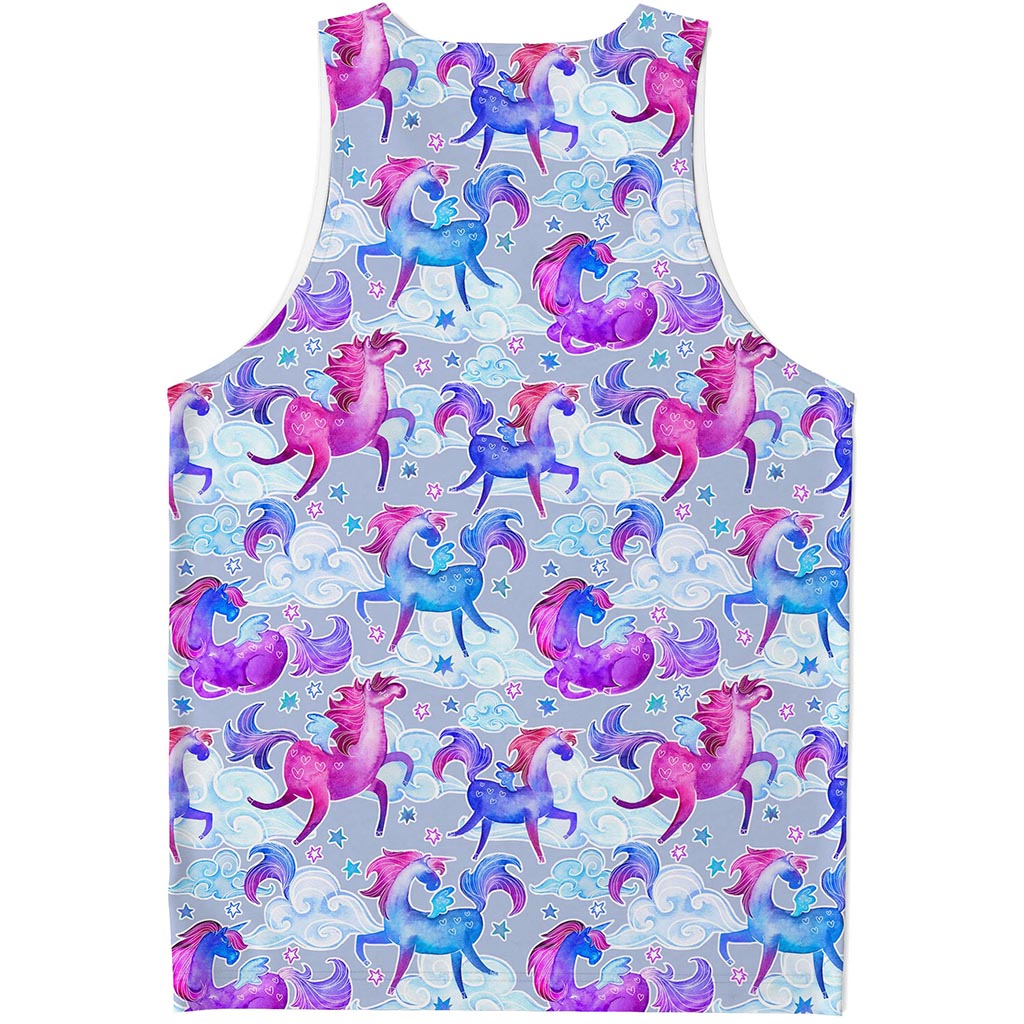 Unicorn Paradise Pattern Print Men's Tank Top