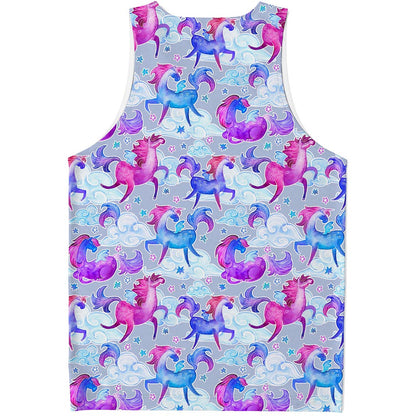 Unicorn Paradise Pattern Print Men's Tank Top