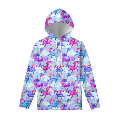 Unicorn Paradise Pattern Print Pullover Hoodie