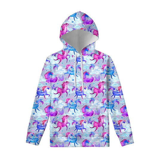 Unicorn Paradise Pattern Print Pullover Hoodie