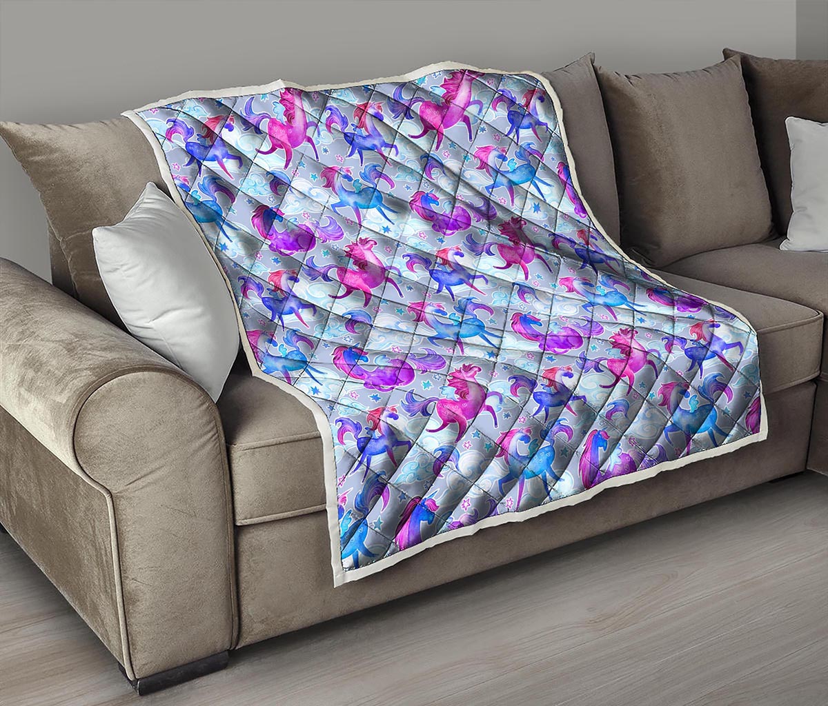 Unicorn Paradise Pattern Print Quilt