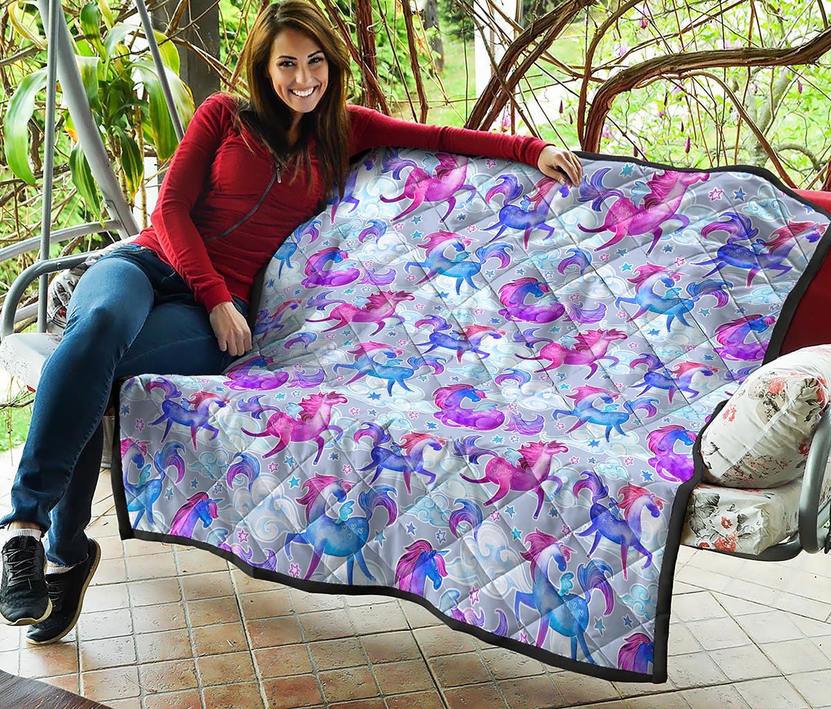 Unicorn Paradise Pattern Print Quilt