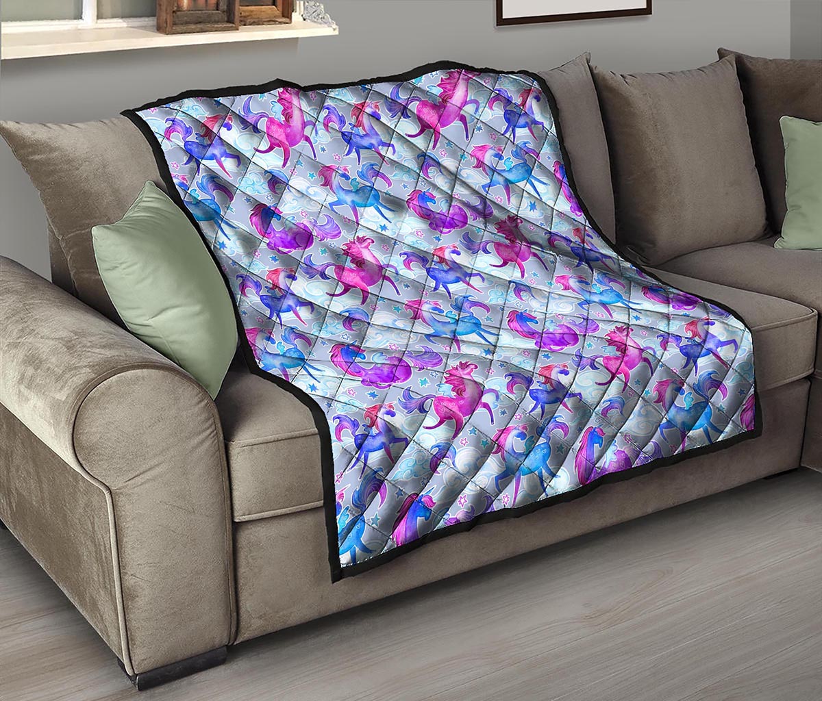 Unicorn Paradise Pattern Print Quilt