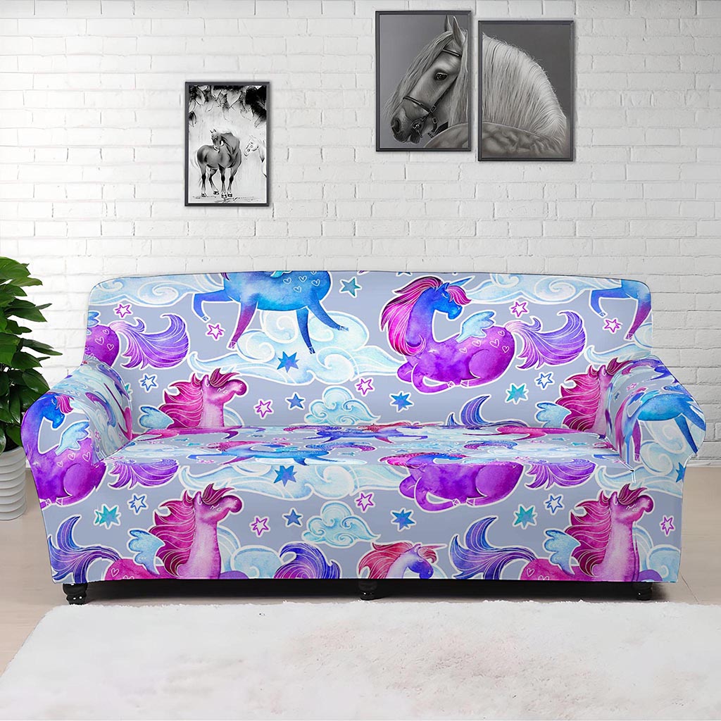 Unicorn Paradise Pattern Print Sofa Cover