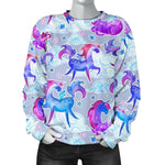 Unicorn Paradise Pattern Print Women's Crewneck Sweatshirt GearFrost
