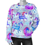 Unicorn Paradise Pattern Print Women's Crewneck Sweatshirt GearFrost