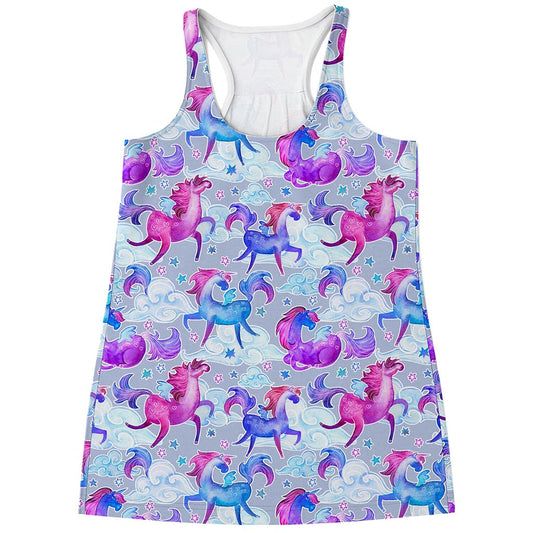 Unicorn Paradise Pattern Print Women's Racerback Tank Top
