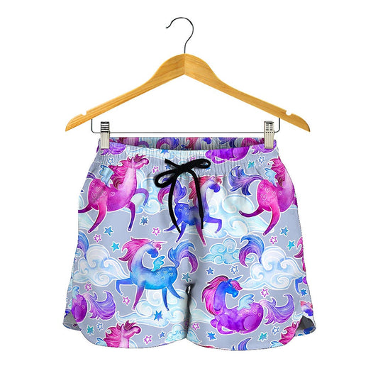Unicorn Paradise Pattern Print Women's Shorts