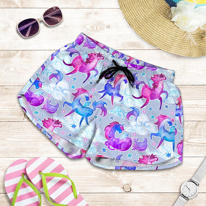 Unicorn Paradise Pattern Print Women's Shorts