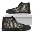 United We Stand American Flag Print Black High Top Sneakers