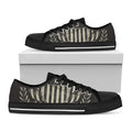 United We Stand American Flag Print Black Low Top Sneakers
