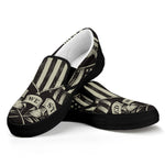 United We Stand American Flag Print Black Slip On Shoes
