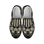 United We Stand American Flag Print Black Slip On Shoes
