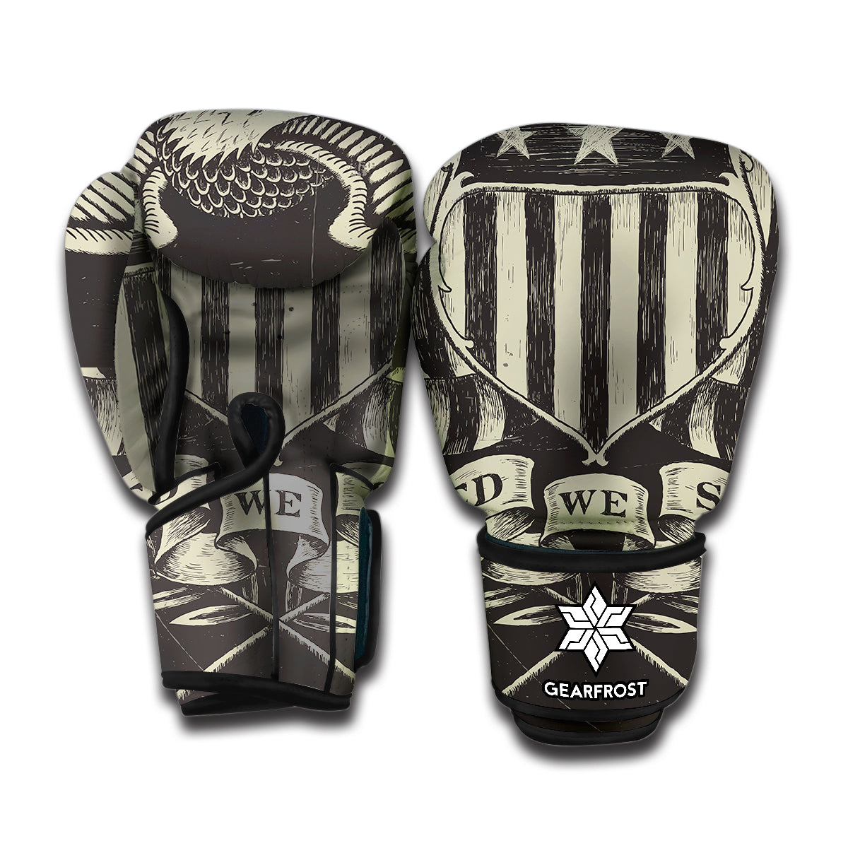 United We Stand American Flag Print Boxing Gloves