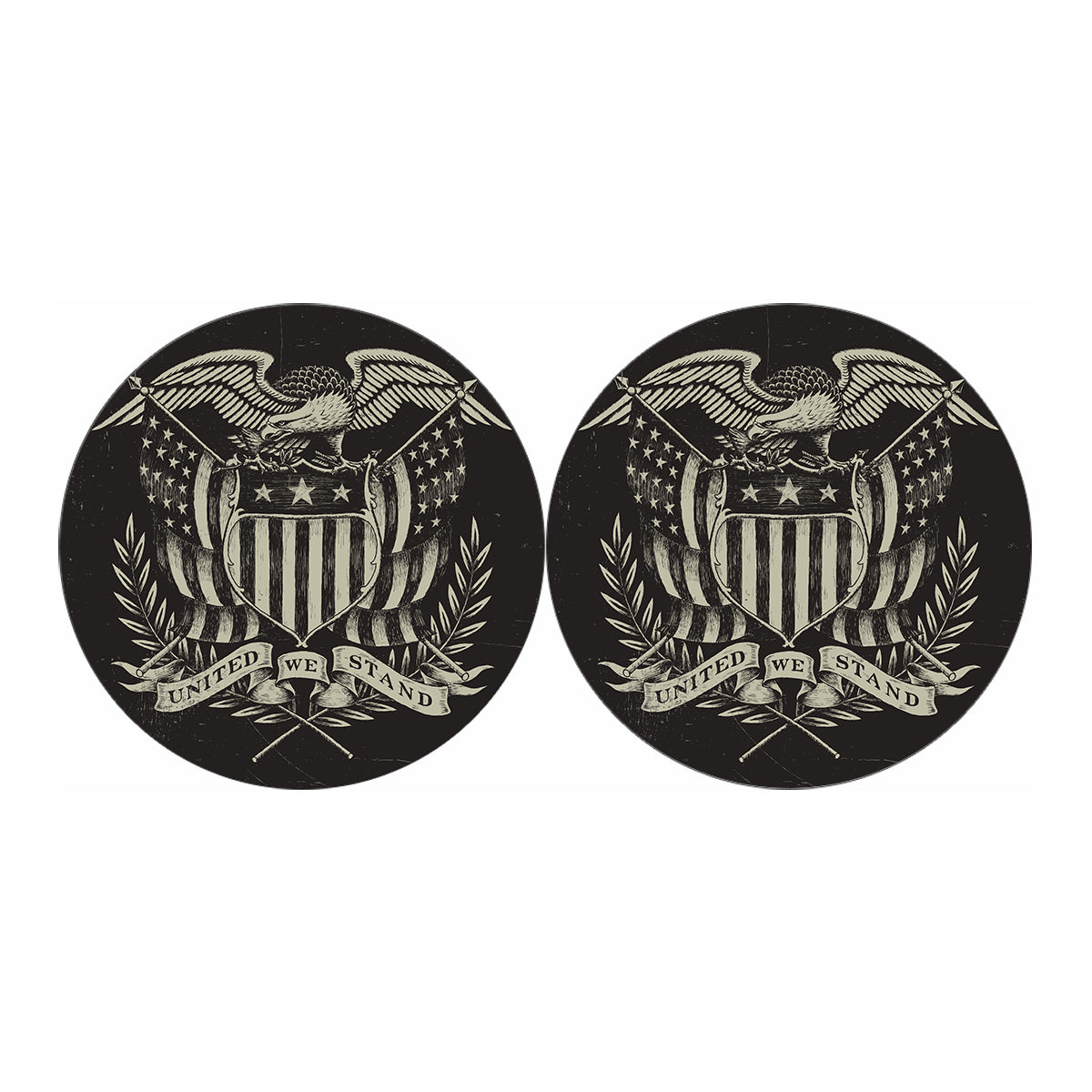 United We Stand American Flag Print Car Coasters