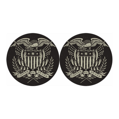 United We Stand American Flag Print Car Coasters