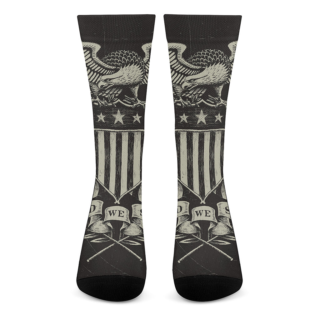 United We Stand American Flag Print Crew Socks