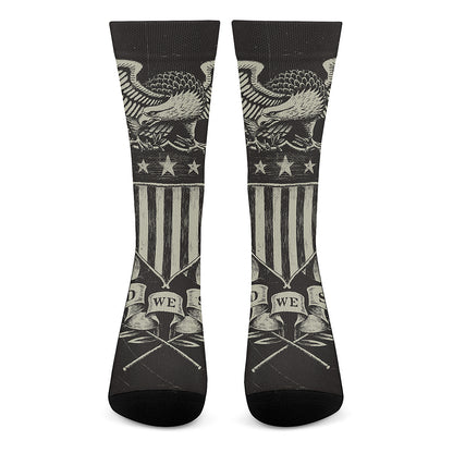 United We Stand American Flag Print Crew Socks