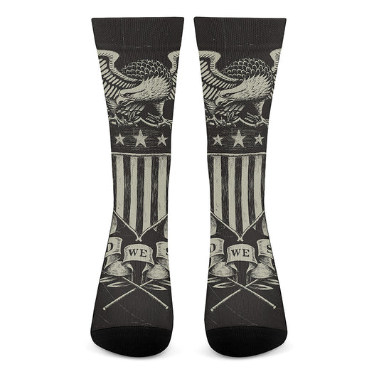 United We Stand American Flag Print Crew Socks