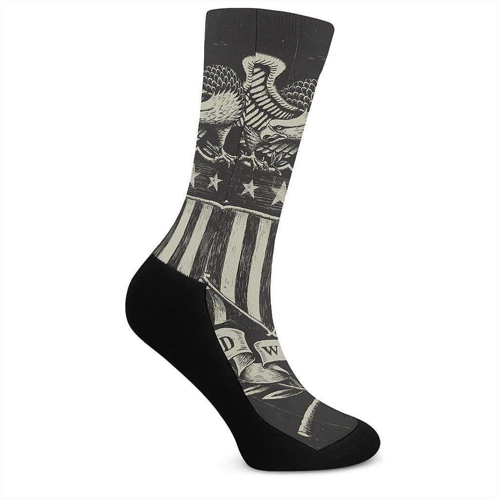 United We Stand American Flag Print Crew Socks