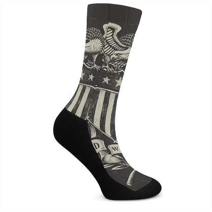 United We Stand American Flag Print Crew Socks