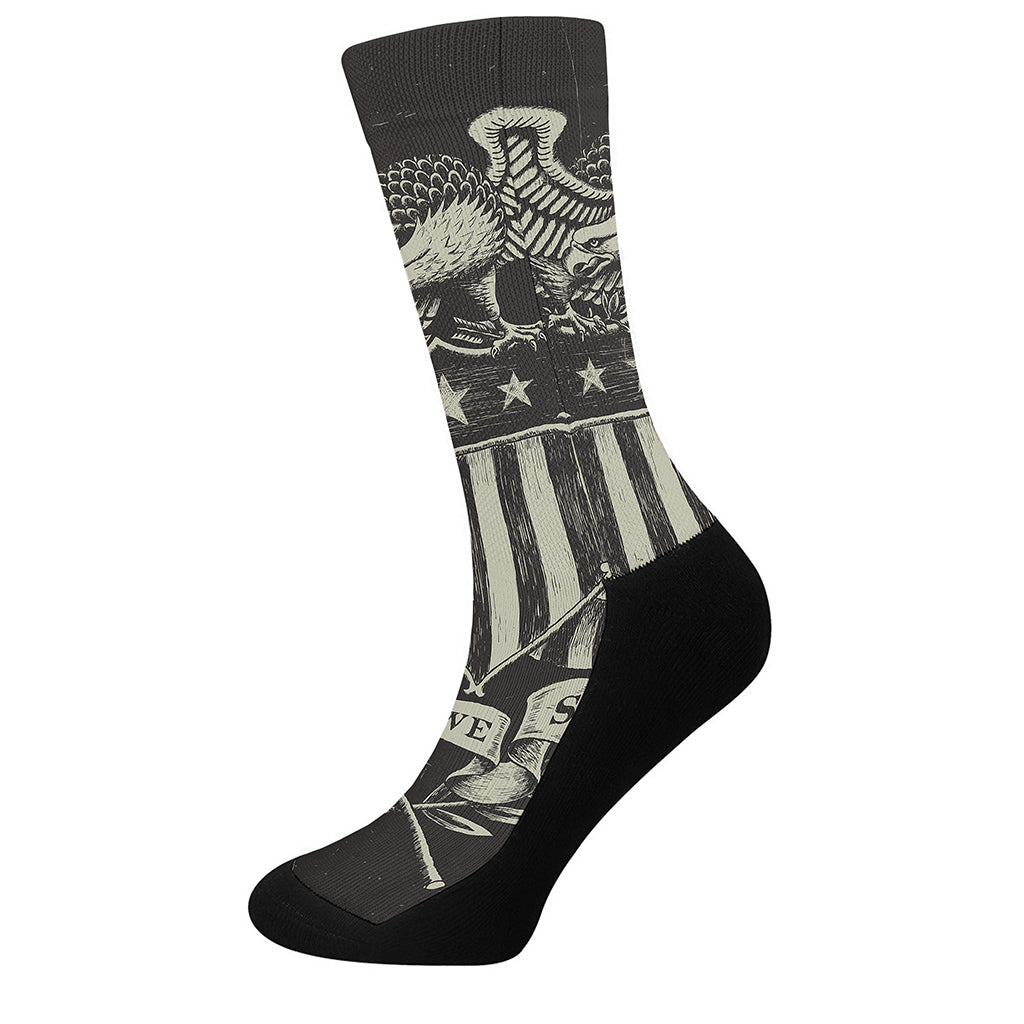 United We Stand American Flag Print Crew Socks