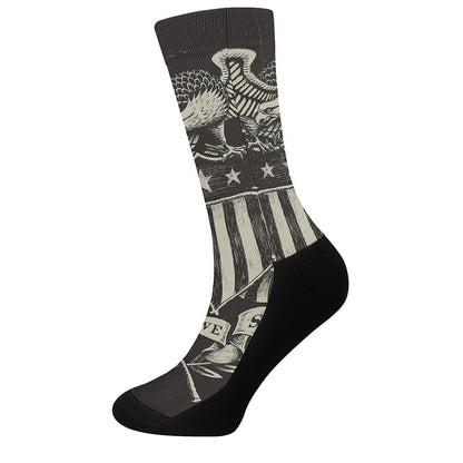 United We Stand American Flag Print Crew Socks