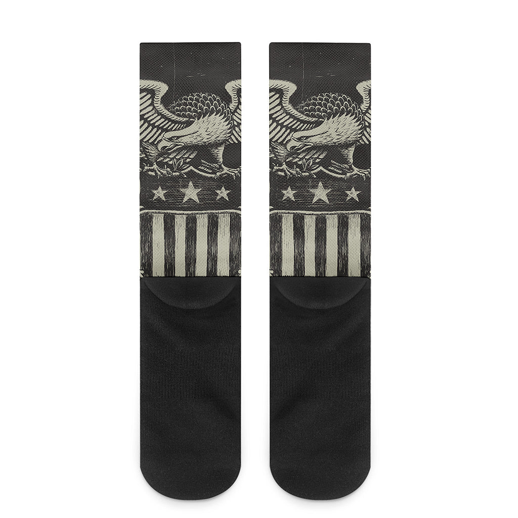 United We Stand American Flag Print Crew Socks