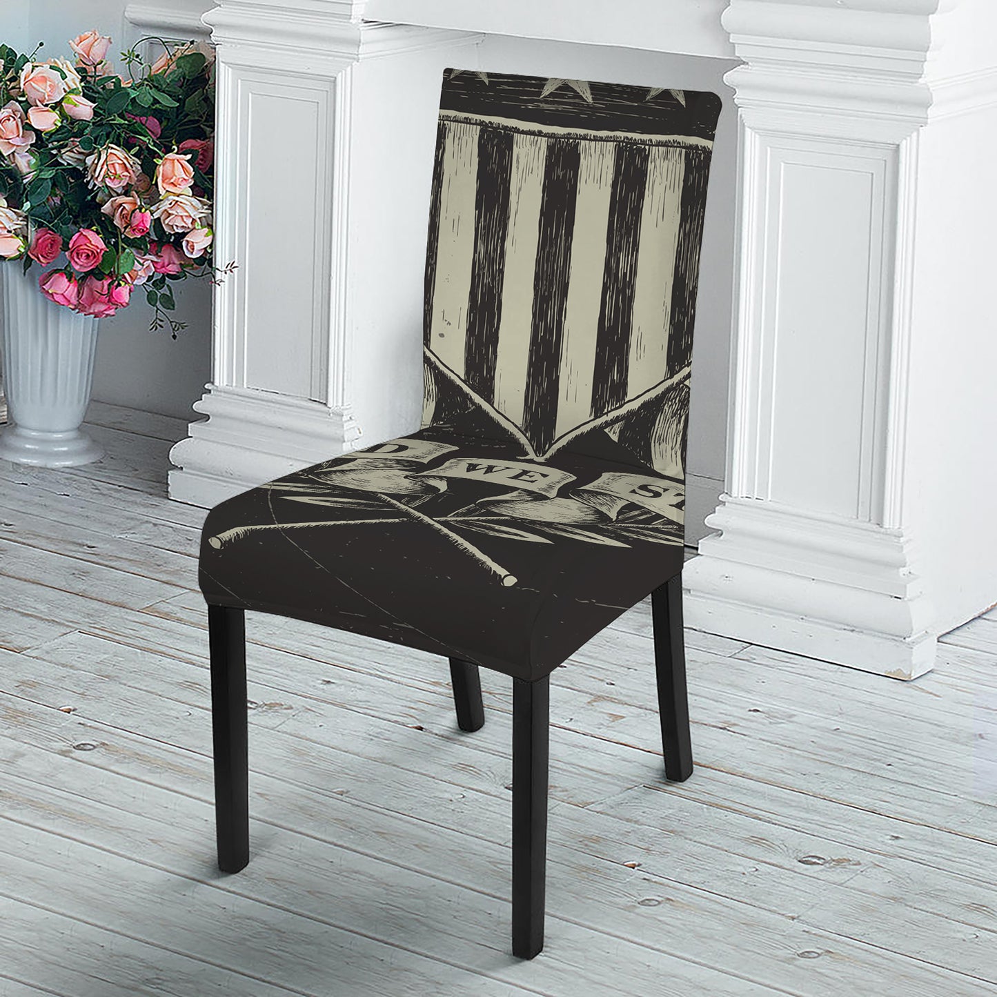 United We Stand American Flag Print Dining Chair Slipcover