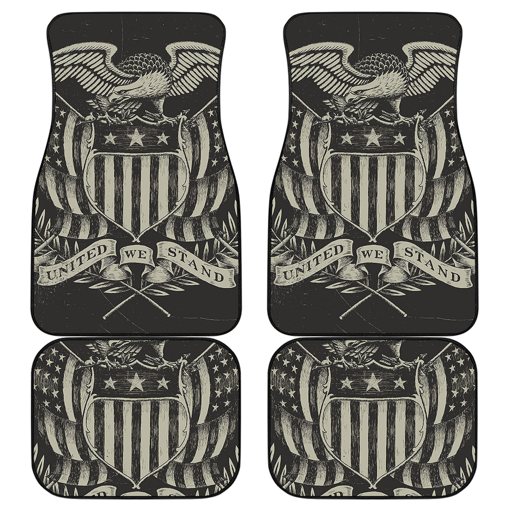 United We Stand American Flag Print Front and Back Car Floor Mats